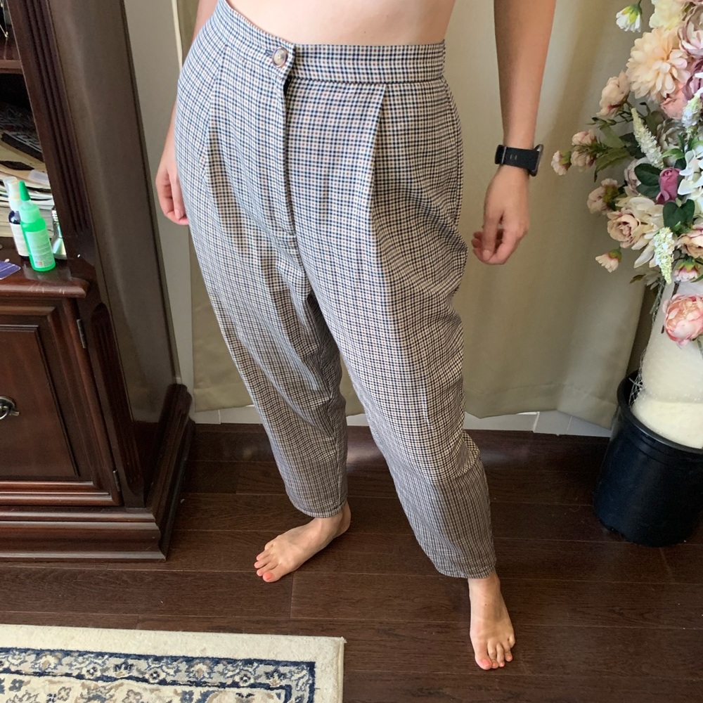 H&M houndstooth high waisted pants
